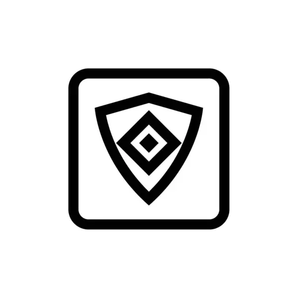Sköld Ikon Vektor Isolerad Vit Bakgrund Logotyp Begreppet Tecken Linjära — Stock vektor