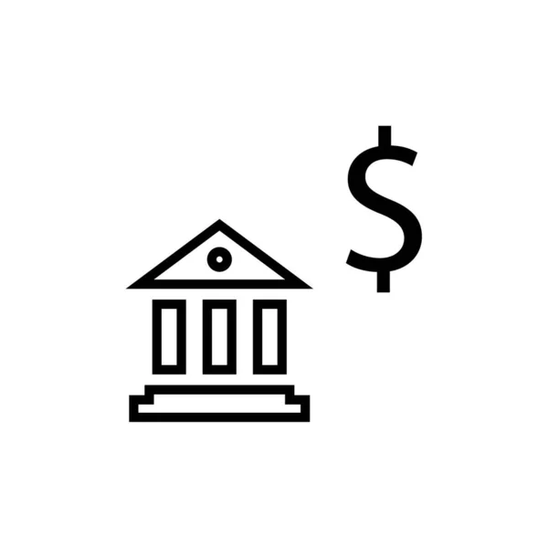 Банківський Вектор Значок Тонкої Лінії — стоковий вектор
