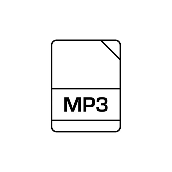 Mp3 Formato Archivo Icono Vector Ilustración — Vector de stock