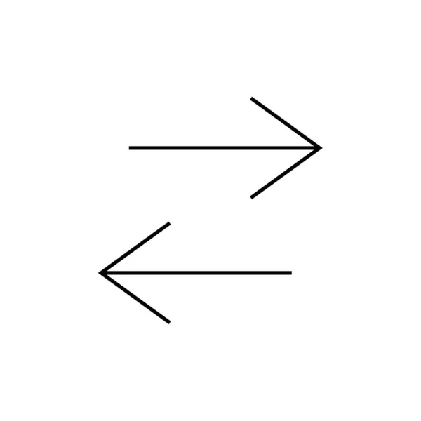 Direction Vectoriel Ligne Mince Icône Flèches — Image vectorielle