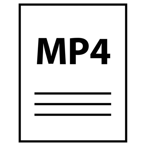Mp4 Εικονίδιο Μορφής Αρχείου Διανυσματική Απεικόνιση Απλό Σχέδιο — Διανυσματικό Αρχείο