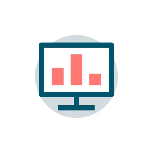 Ikona Monitora Komputerowego Ilustracja Wektora — Wektor stockowy