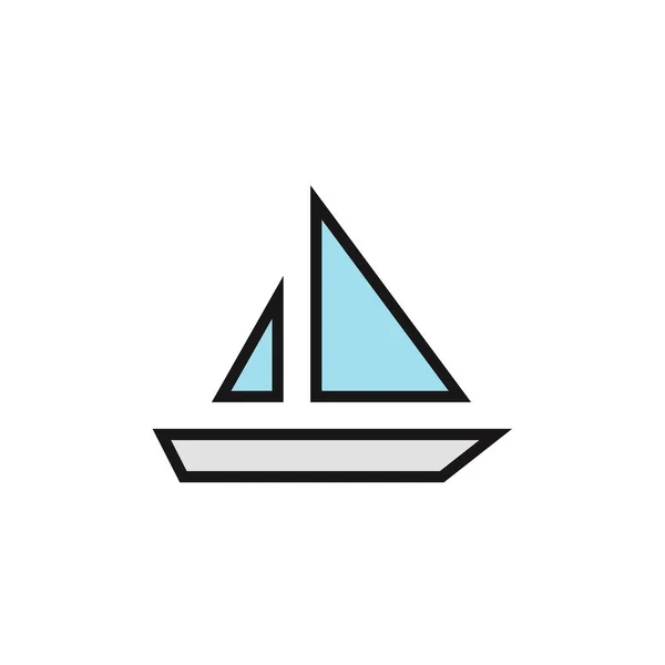 Nave Icona Piatta Icona Nautica Illustrazione Vettoriale Simbolo Del Mare — Vettoriale Stock