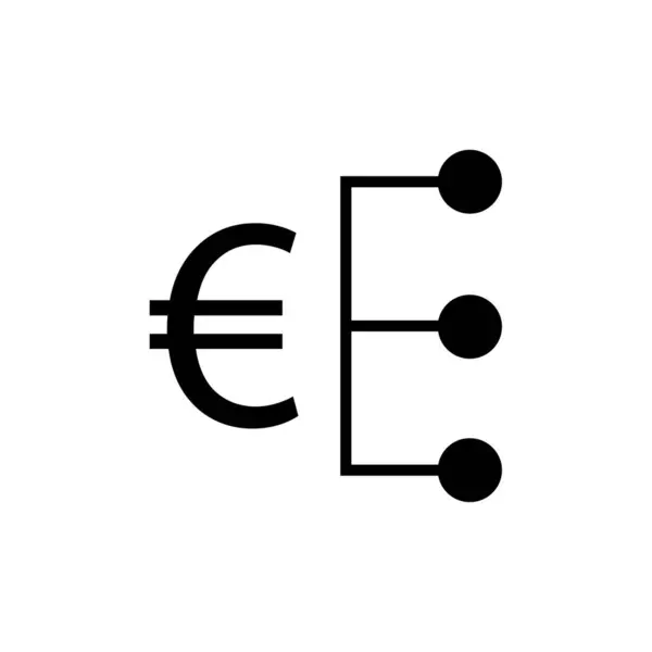 Euron Valuta Ikon Vektorillustration — Stock vektor