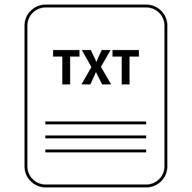 TXT dosya biçimi vektör illüstrasyonu