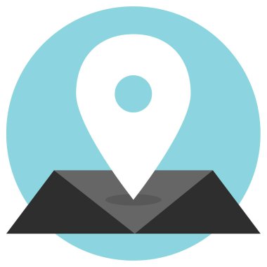 Harita, konum basit simge vektör çizimi  