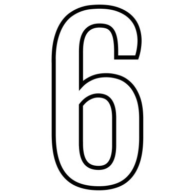 6 numaralı simge vektör illüstrasyonu.
