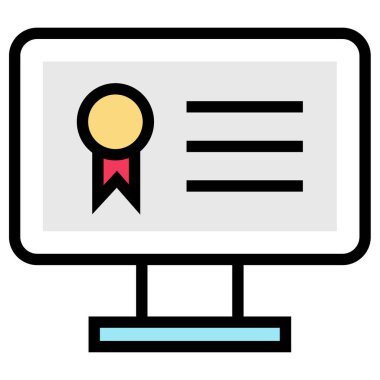 diploma sertifikası renk ana hatları vektörü 