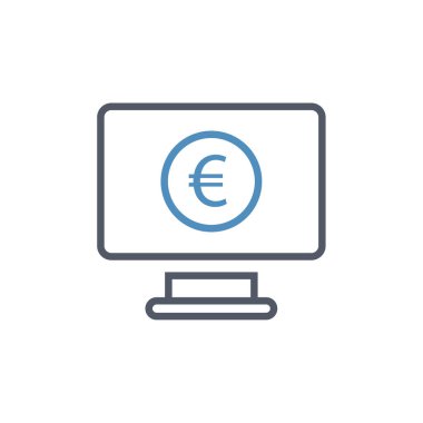 Euro işareti simgesi, vektör illüstrasyonu basit tasarım 