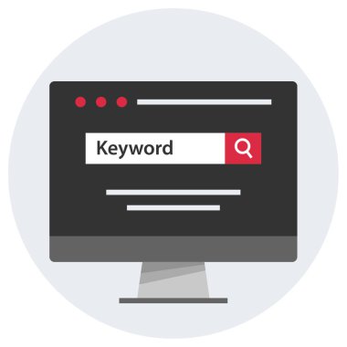 Arama simgesi vektör illüstrasyonu 