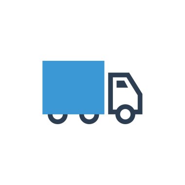 kamyon vektör düz renk simgesi 