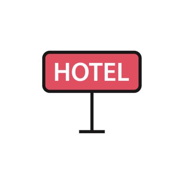 Otel simgesi vektör illüstrasyonu 