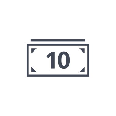 10 dolarlık taslak taslak ikonu. mobil konsept ve web tasarımı için doğrusal biçim işareti