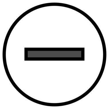 Eksi vektör simgesi, basit ve minimalist düz çizim, negatif çizgi sembolü