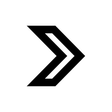 Sağ ok simgesi basit vektör illüstrasyonu