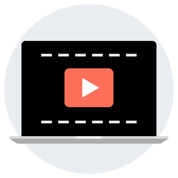 Youtube Eenvoudige Pictogram Vector Illustratie Video Media Concept — Stockvector
