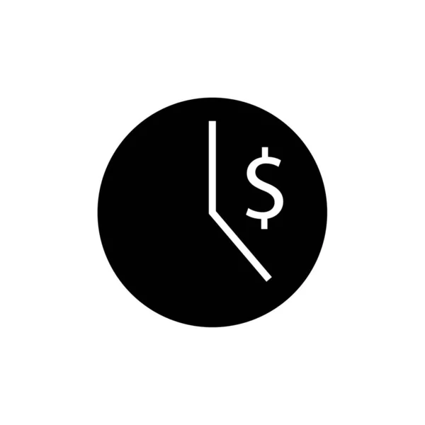 Signe Dollar Vecteur Ligne Plate Icône — Image vectorielle