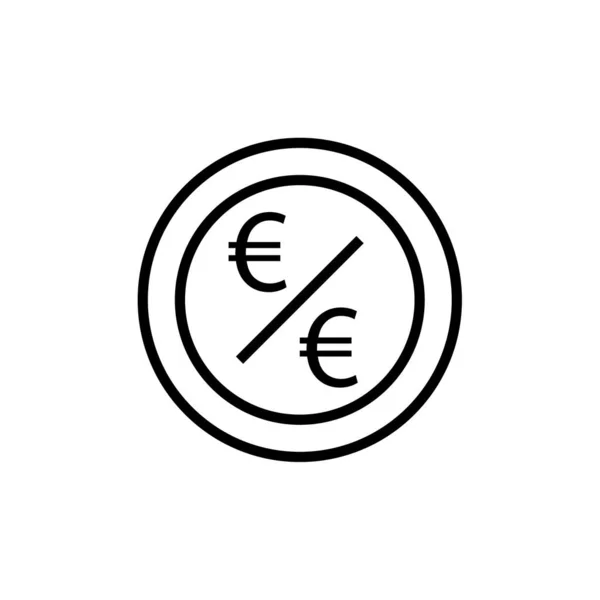 Vettore Icona Della Moneta Euro Segno Linea Sottile Illustrazione Simbolo — Vettoriale Stock