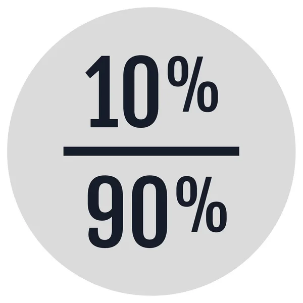 Pourcentage Vectoriel Glyphe Icône Plate — Image vectorielle