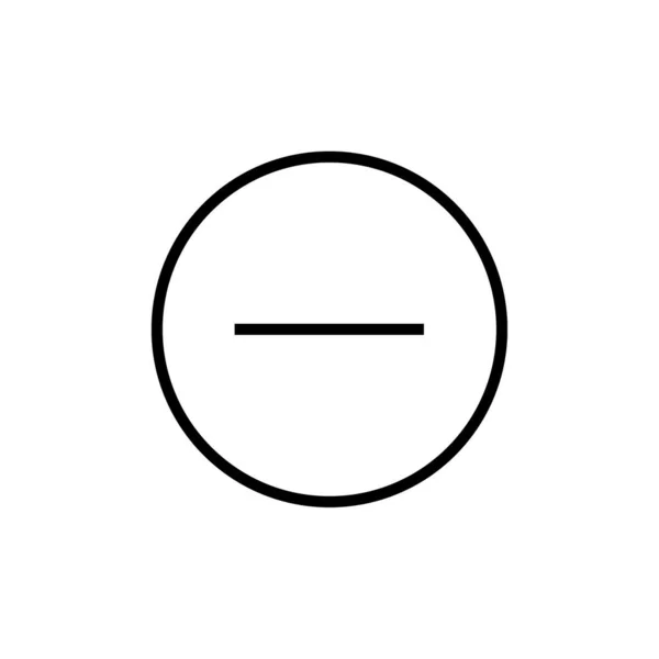 Icône Vectorielle Moins Illustration Plate Simple Minimaliste Symbole Ligne Négative — Image vectorielle