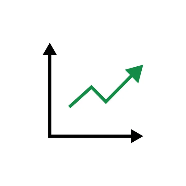 Ikona Vektoru Grafu Izolovaná Bílém Pozadí — Stockový vektor