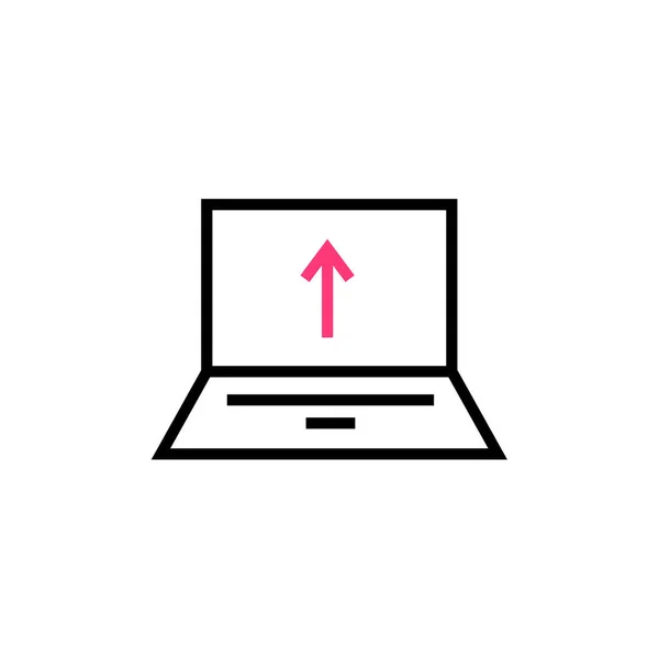 Laptop Com Design Ilustração Ícone Vetor Seta — Vetor de Stock