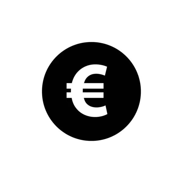 Icono Del Euro Diseño Plano — Vector de stock