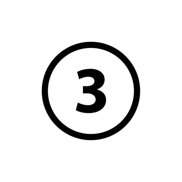 Nummer Drei Symbol Vektor Illustration — Stockvektor