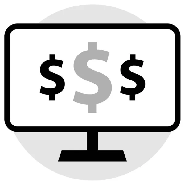 Online Geld Dollar Symbol Ausgefüllten Outline Stil — Stockvektor