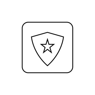 Moda stili izole edilmiş vektör illüstrasyonunda kalkan simgesi