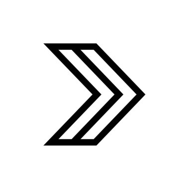 Sağ ok simgesi basit vektör illüstrasyonu