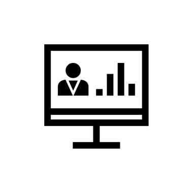 İş sunum simgesi vektör illüstrasyonu