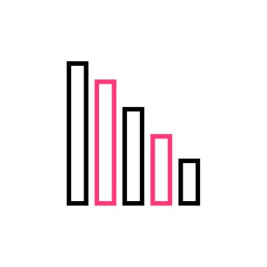bar grafik ikonu vektörü. İnce çizgi işareti. izole edilmiş sınır sembolü çizimi