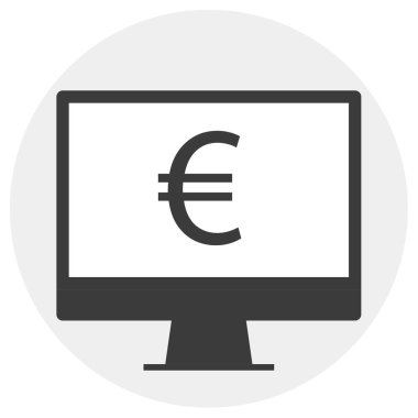 Euro işareti simgesi, vektör illüstrasyonu basit tasarım 