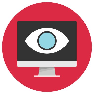 bir göz simgesi ile bilgisayar monitörü 