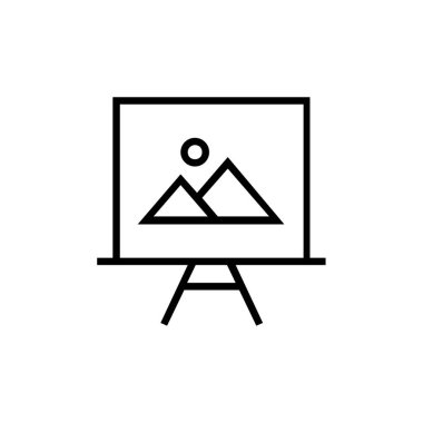 Sunum tahtası simgesi, vektör illüstrasyonu