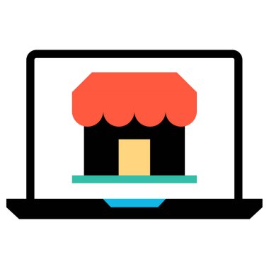 dizüstü bilgisayar düz vektör simgesini sakla 