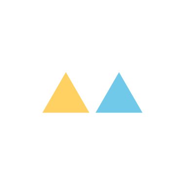 soyut geometrik üçgen çizgi mavi renk basit logo vektörü 