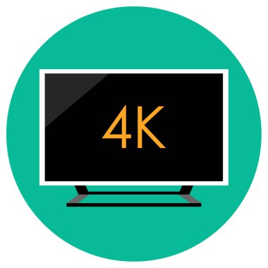 4k tv vektör düz renk simgesi 