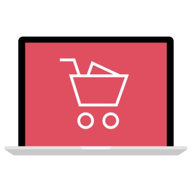 Alışveriş arabası simgesi, vektör illüstrasyonu