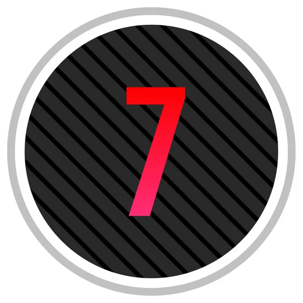 Nummer Zeven Pictogram Vector Illustratie — Stockvector