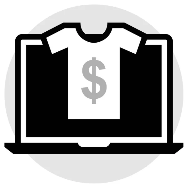 Σύμβολο Δολαρίου Και Laptop Εικονίδιο Διάνυσμα — Διανυσματικό Αρχείο