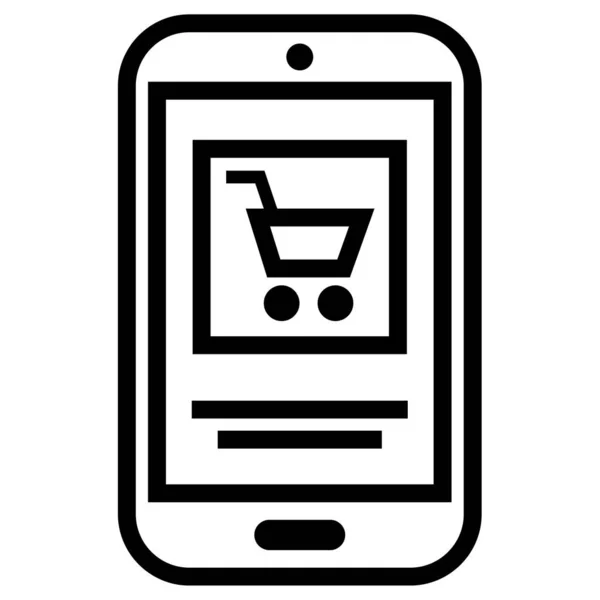 Mobile Shopping Vector Icon — Stock Vector