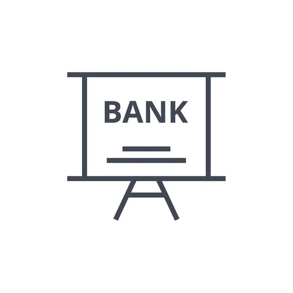 Εικονίδιο Διανυσματικού Περιγράμματος Τράπεζας Απομονωμένο Λευκό Φόντο — Διανυσματικό Αρχείο