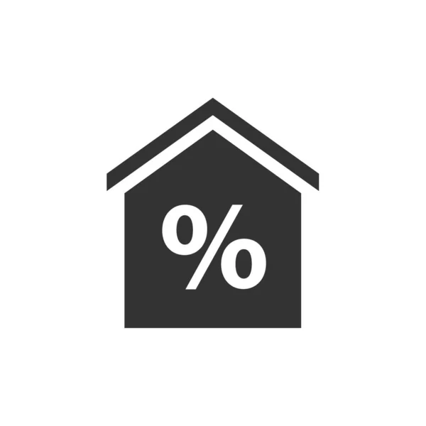 Casa Con Simbolo Percentuale — Vettoriale Stock