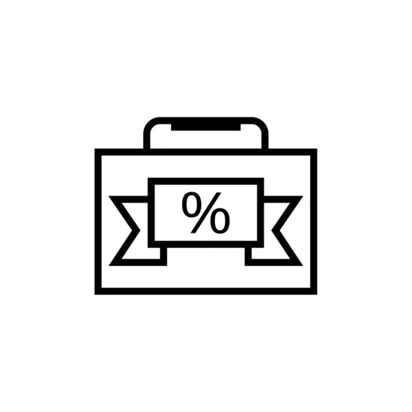 Cupom Com Ícone Estilo Linha Símbolo Percentual — Vetor de Stock