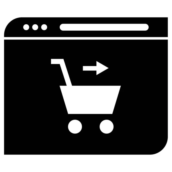Zakupy Online Ikona Internetowa — Wektor stockowy