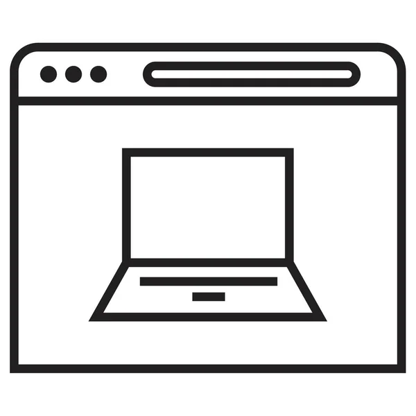 Laptop Computer Ikone Umrissstil — Stockvektor