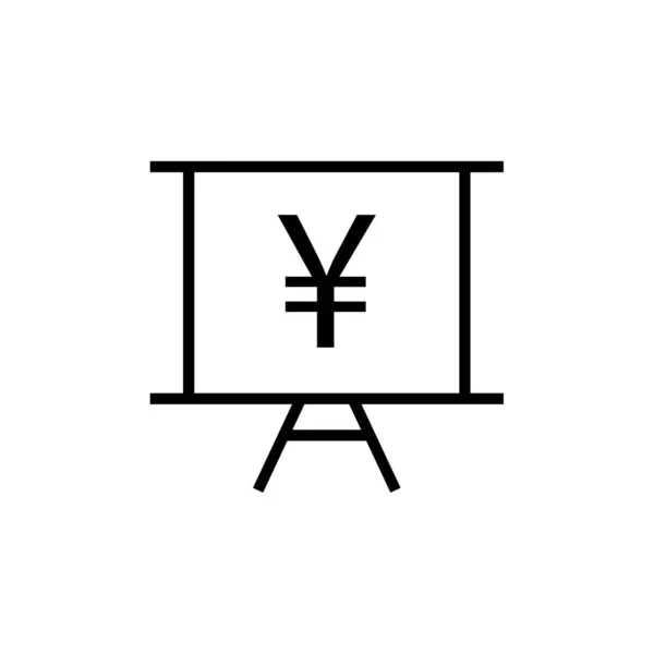 Yen Icono Símbolo Dinero — Vector de stock