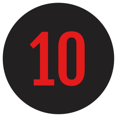 Number 10 icon. flat vector illustration